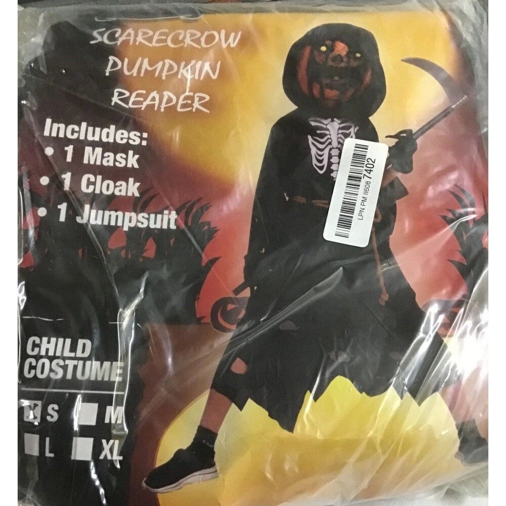 SCARECROW PUMPKIN REAPER Costume CHILD SMALL Halloween Spooktacular NIP